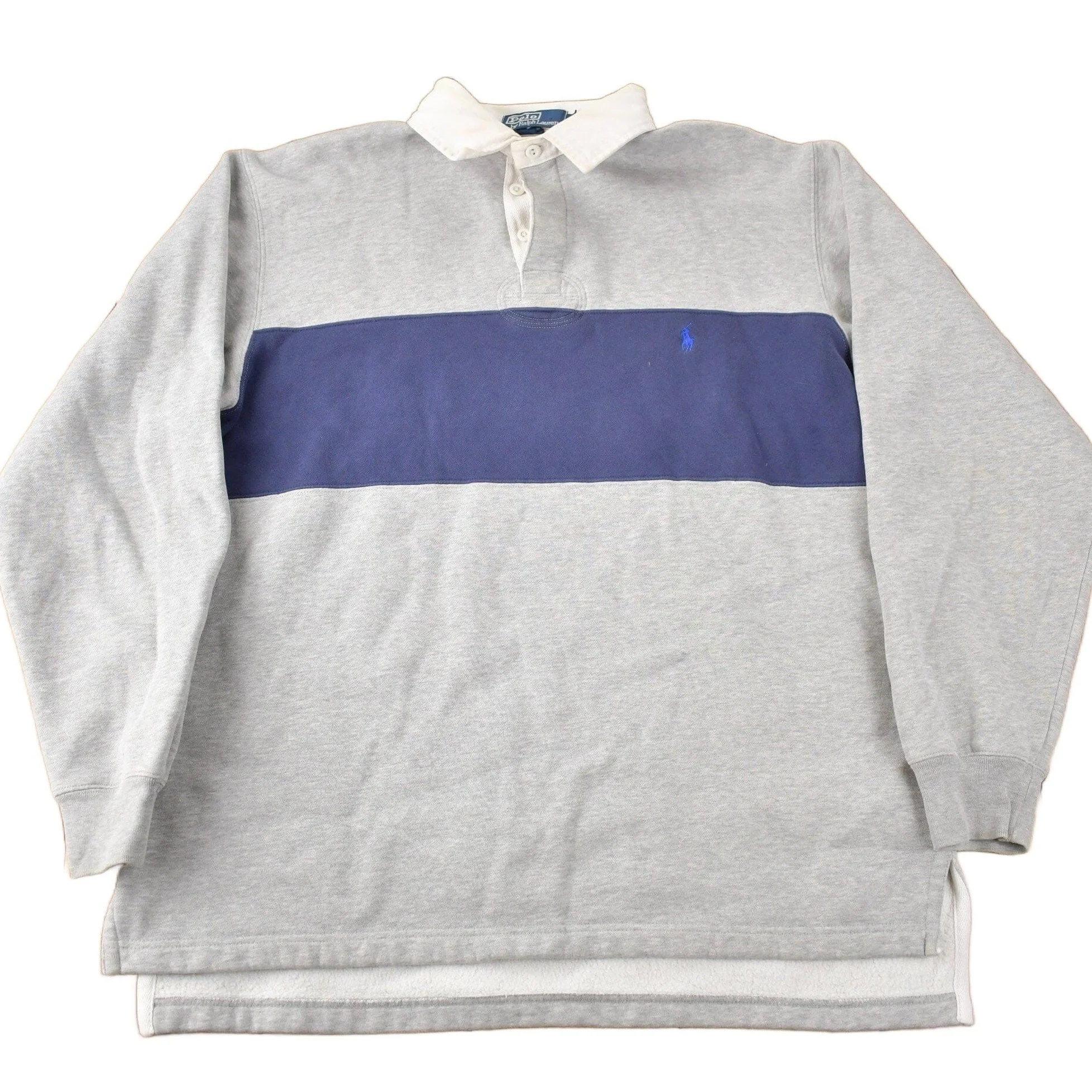 Vintage 1990s Polo By Ralph Lauren Embroidered Small Pony Rugby Sweater Men's M