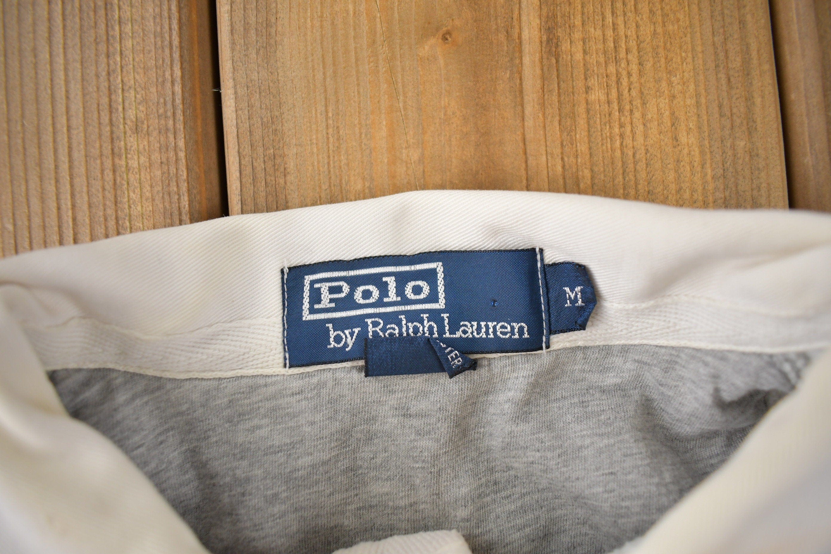 Vintage 1990s Polo By Ralph Lauren Embroidered Small Pony Rugby Sweater Men's M - Image 5