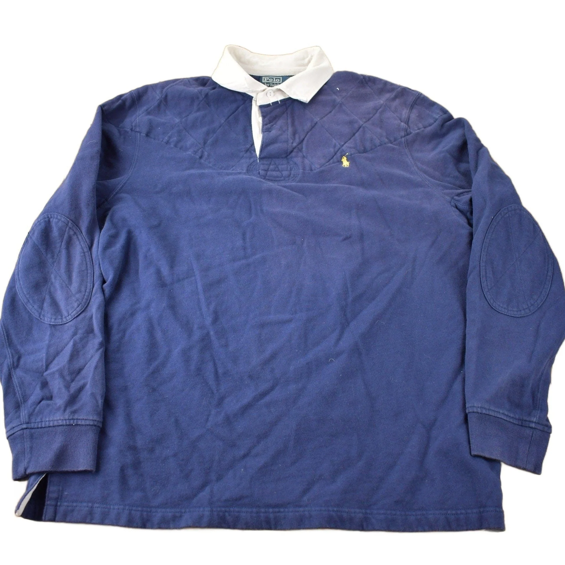 Vintage 1990s Polo By Ralph Lauren Embroidered Small Pony Rugby Sweater Men's XL