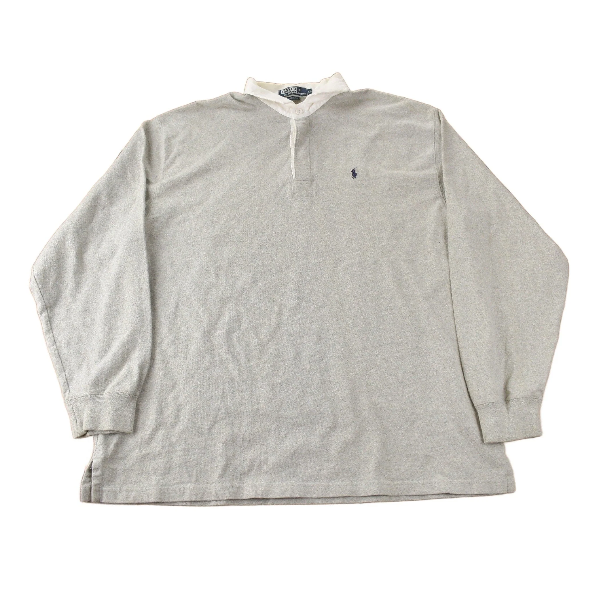 Vintage 1990s Polo By Ralph Lauren Embroidered Small Pony Rugby Sweater Men's XL