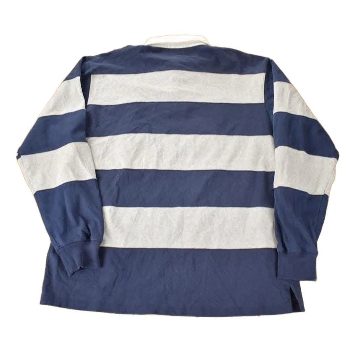Vintage 1990s Polo By Ralph Lauren Embroidered Small Pony Striped Rugby Sweater Men's M - Image 2