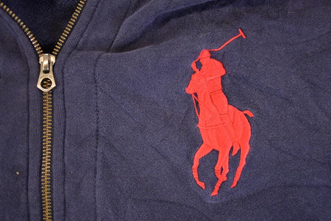 Vintage 1990s Polo By Ralph Lauren Full Zip Sweatshirt Men's XL - Image 3