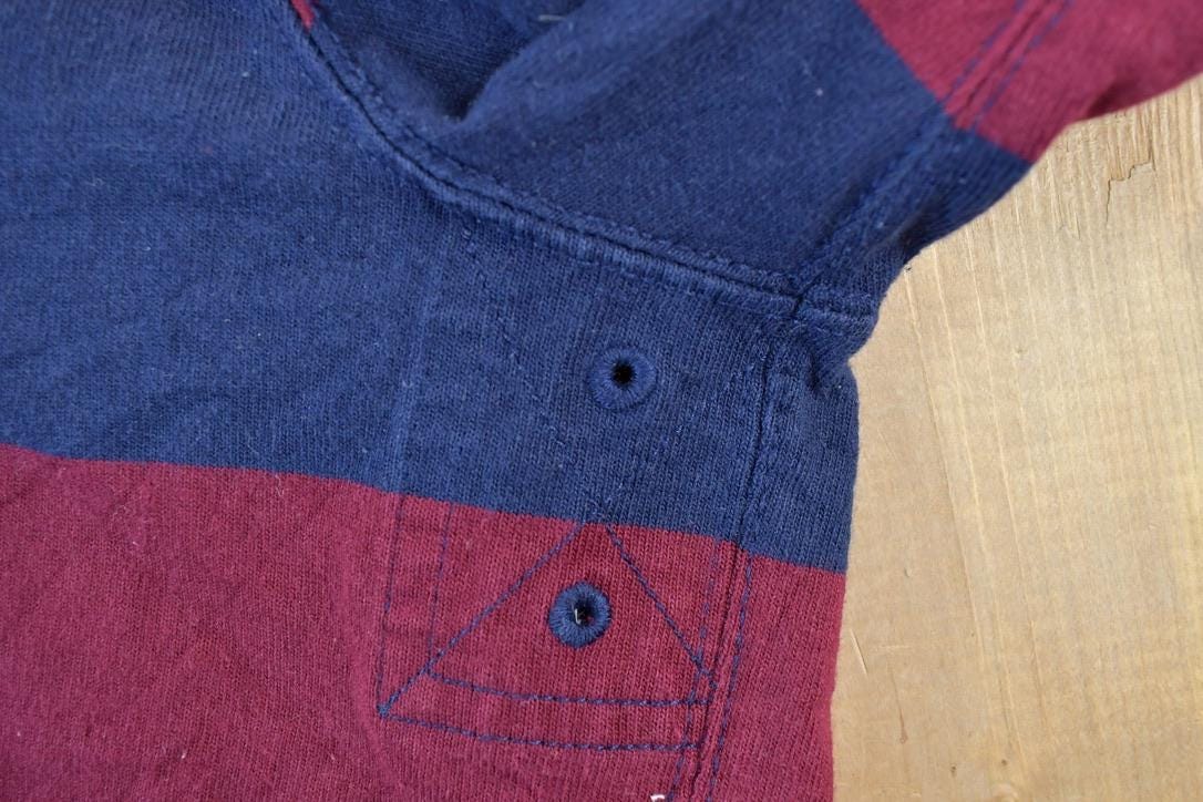 Vintage 1990s Polo By Ralph Lauren Hooded Rugby Button Up Shirt Men's Large - Image 5