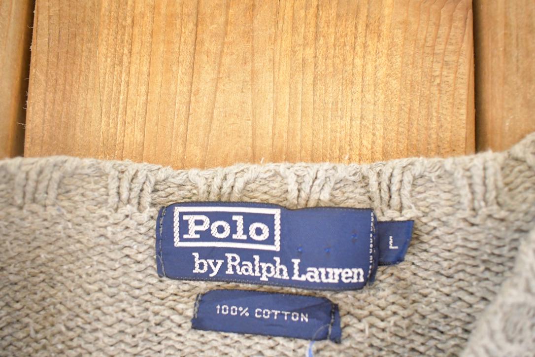 Vintage 1990s Polo By Ralph Lauren Loose Knit Sweater Men's L - Image 5