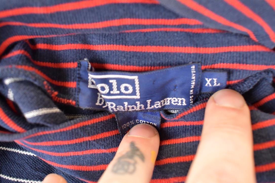 Vintage 1990s Polo By Ralph Lauren Nautical Knit Turtleneck Sweater Mens M - Image 5