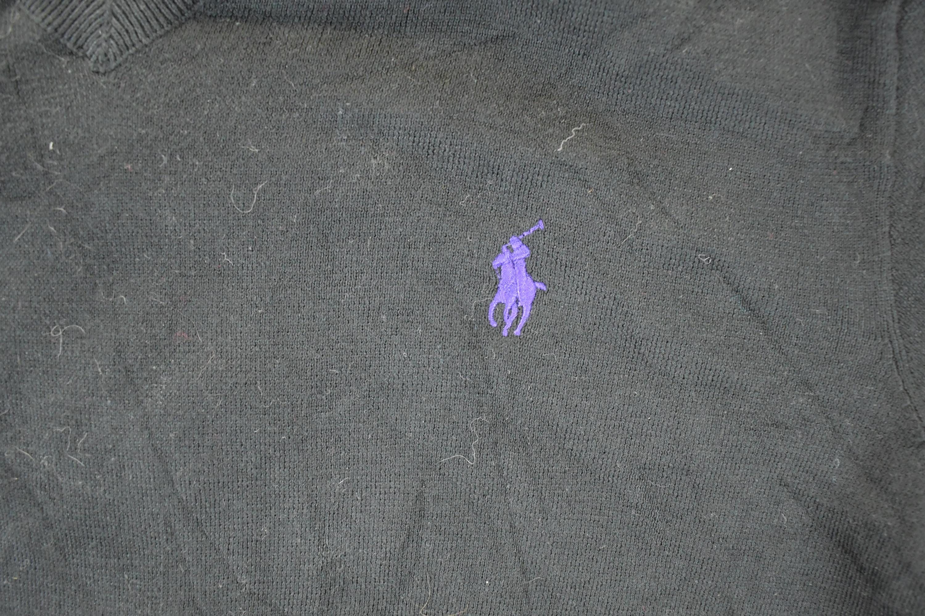 Vintage 1990s Polo By Ralph Lauren Pima Cotton V Neck Sweater Mens M - Image 3