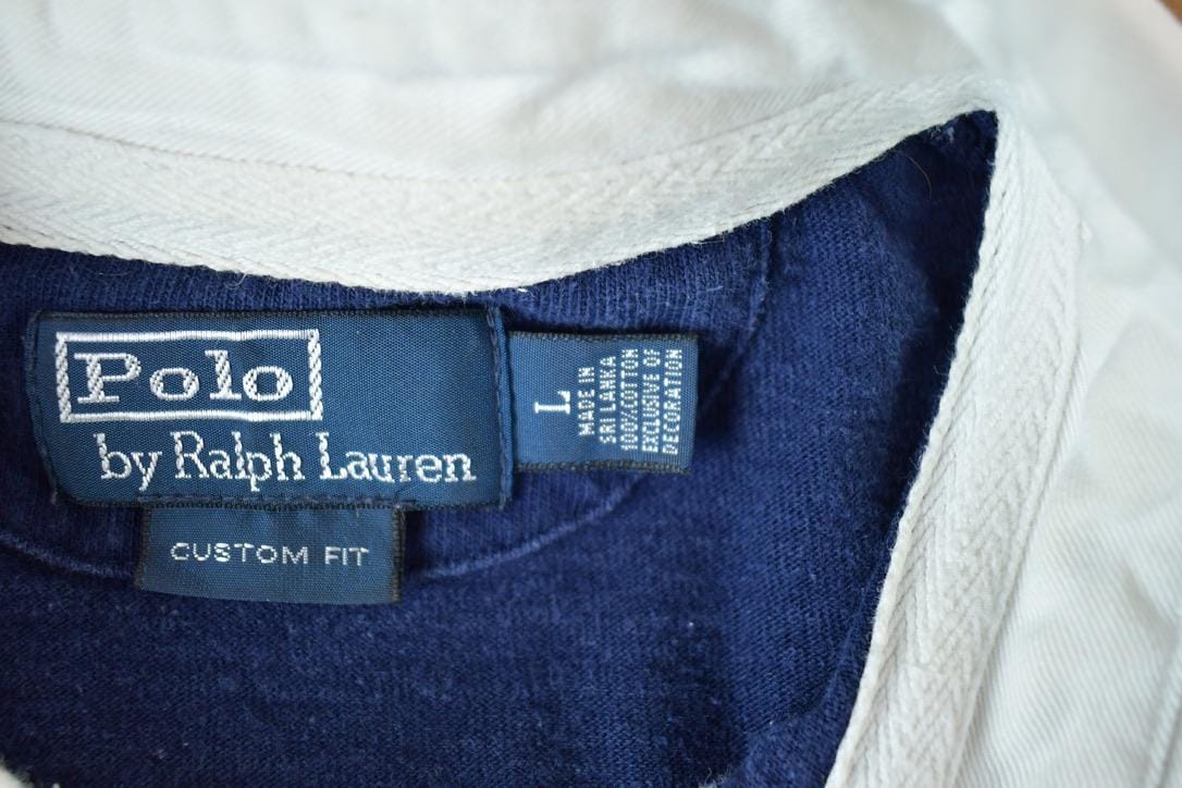 Vintage 1990s Polo By Ralph Lauren Rugby Striped Button Up Shirt Men's Large - Image 4