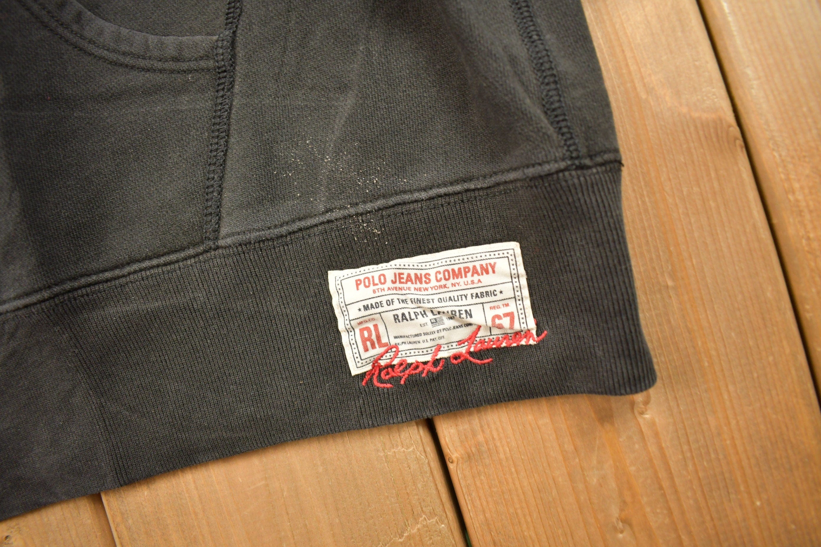Vintage 1990s Polo Jeans Ralph Lauren Embroidered Full Zip Hoodie Men's 2XL - Image 5