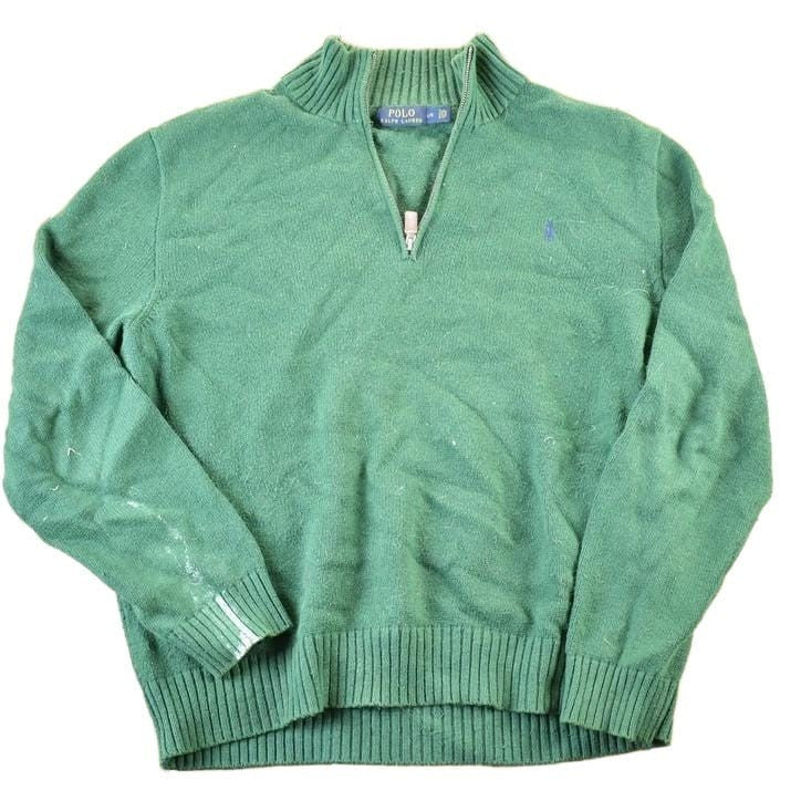 Vintage 1990s Polo Ralph Lauren Knit Crewneck Zip Up Sweater Mens L