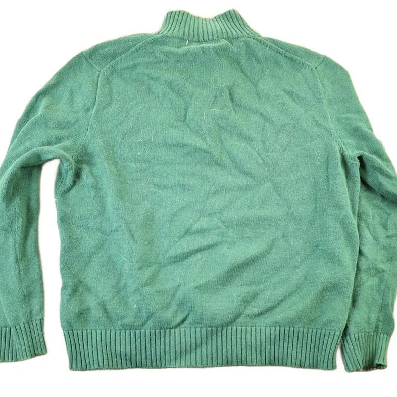 Vintage 1990s Polo Ralph Lauren Knit Crewneck Zip Up Sweater Mens L - Image 2
