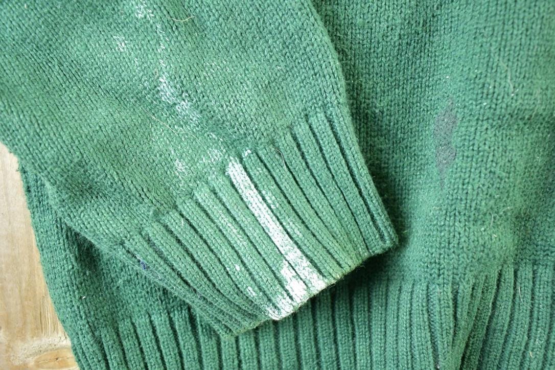 Vintage 1990s Polo Ralph Lauren Knit Crewneck Zip Up Sweater Mens L - Image 5