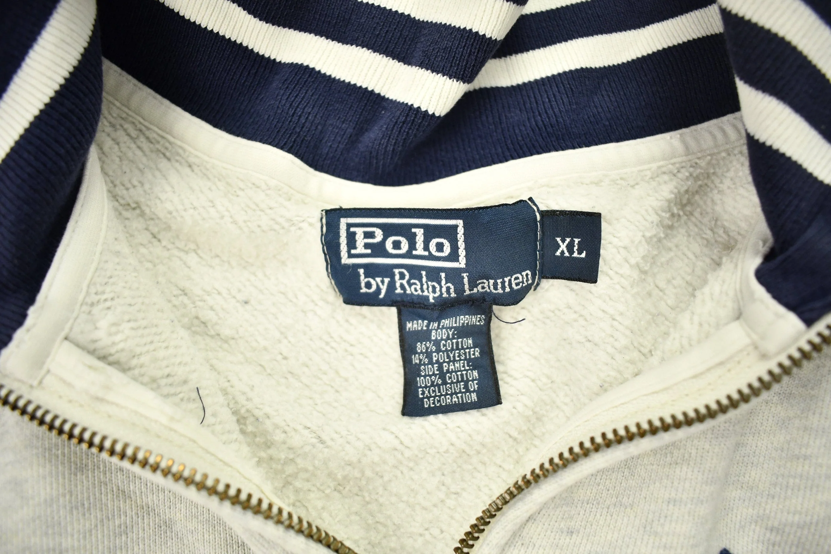 Vintage 1990s Polo Ralph Lauren P-Wing Quarter Zip Sweatshirt Men's Large - Image 5