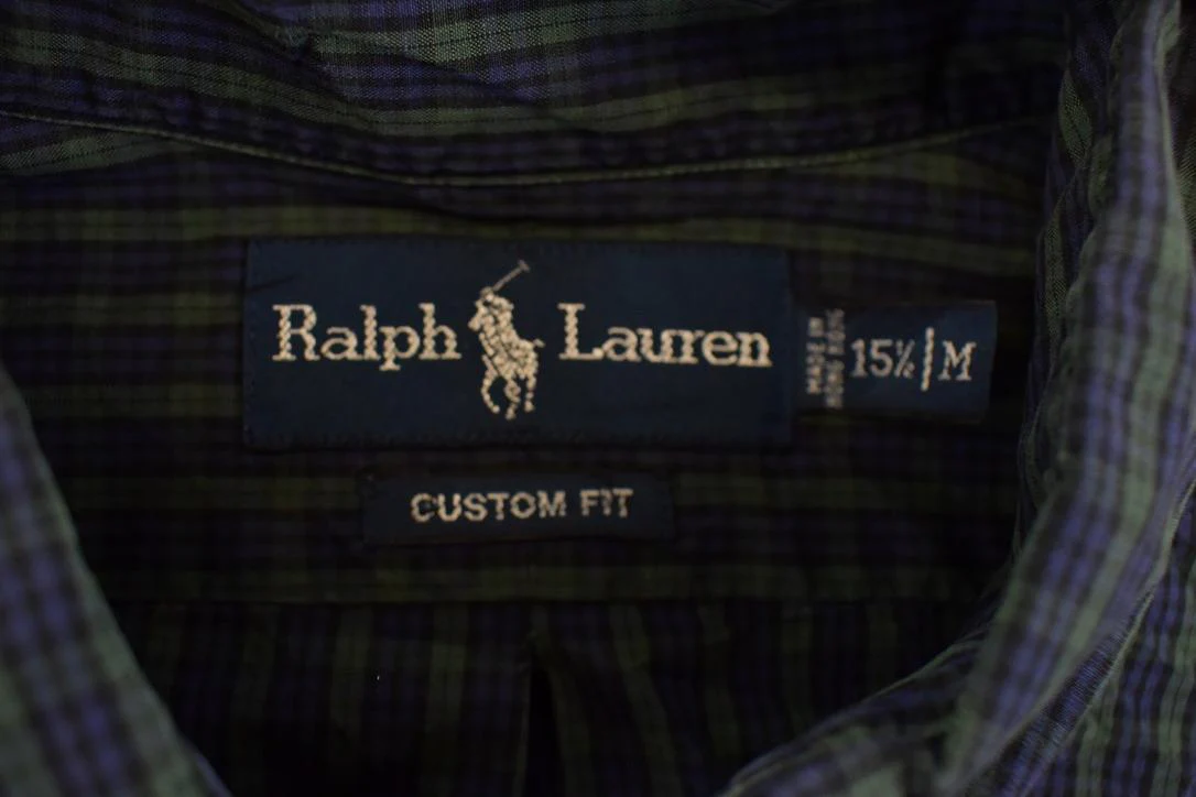 Vintage 1990s Polo Ralph Lauren Plaid Button Up Shirt Men's M - Image 4