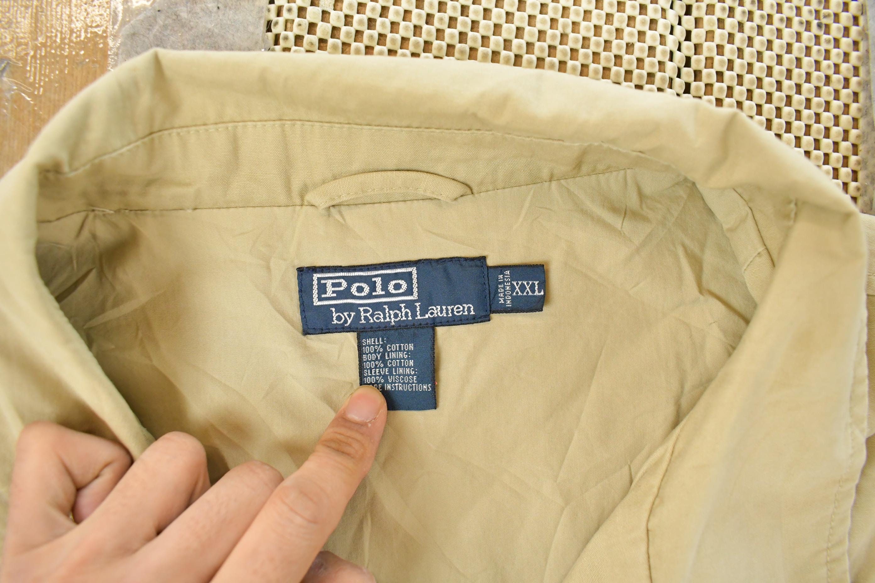 Vintage 1990s Polo Ralph Lauren Poplin Military Field Jacket Men's 2XL - Image 5