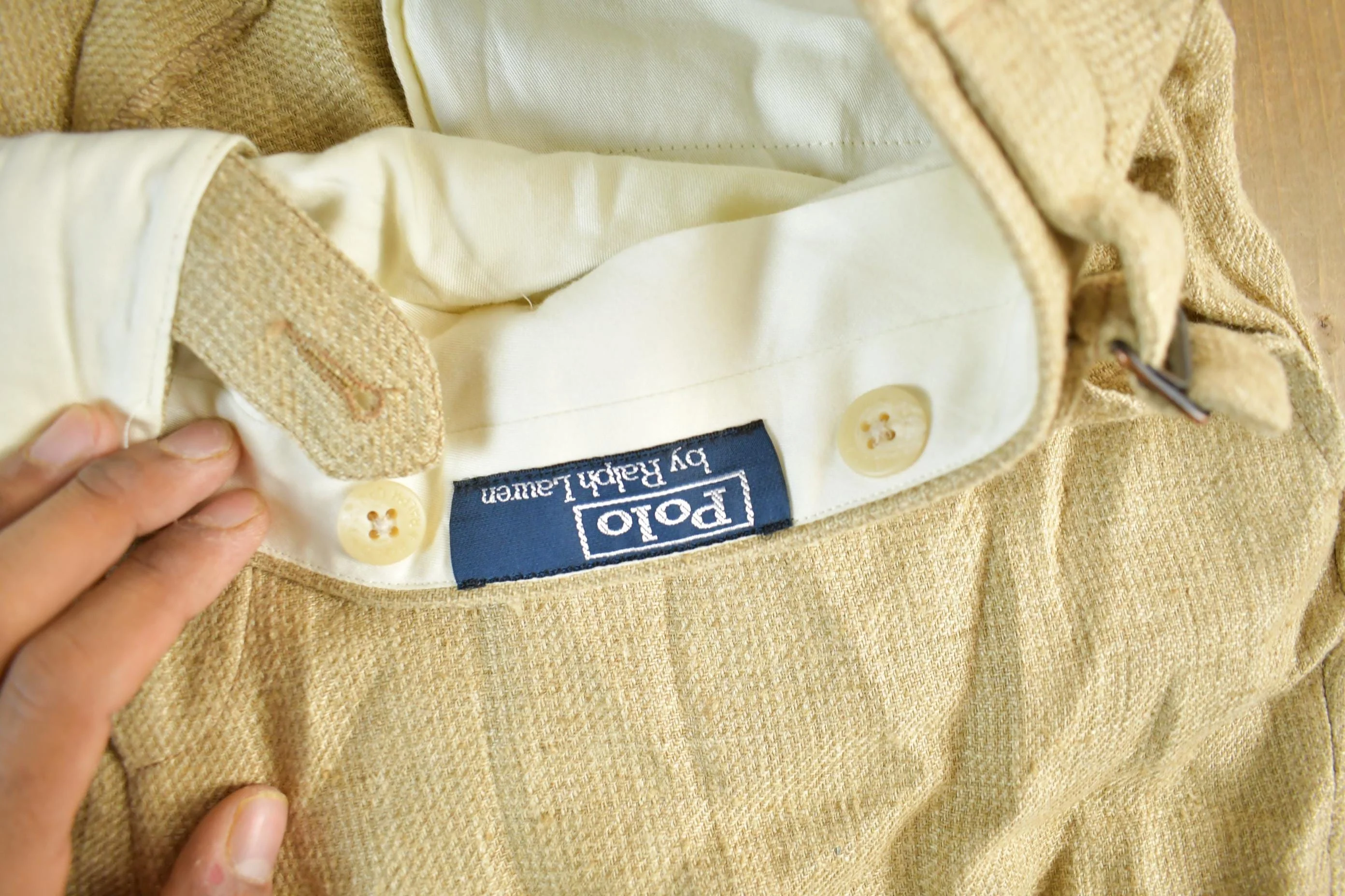 Vintage 1990's Polo Ralph Lauren Silk Flax Trousers Men's 34 x 30 - Image 6