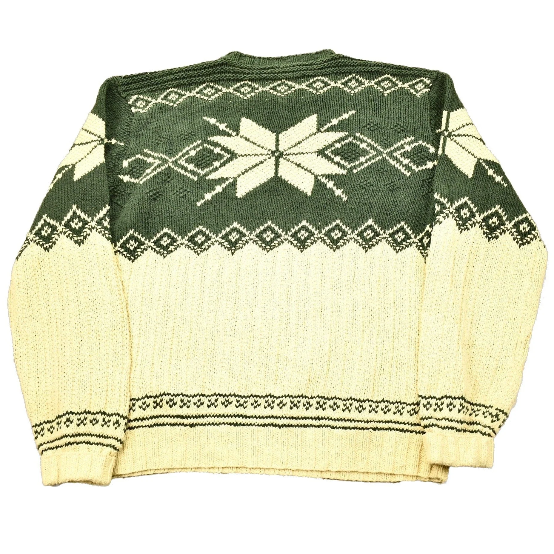Vintage 1990s Polo Ralph Lauren Snowflake Knit Crewneck Sweater Men's XL - Image 2