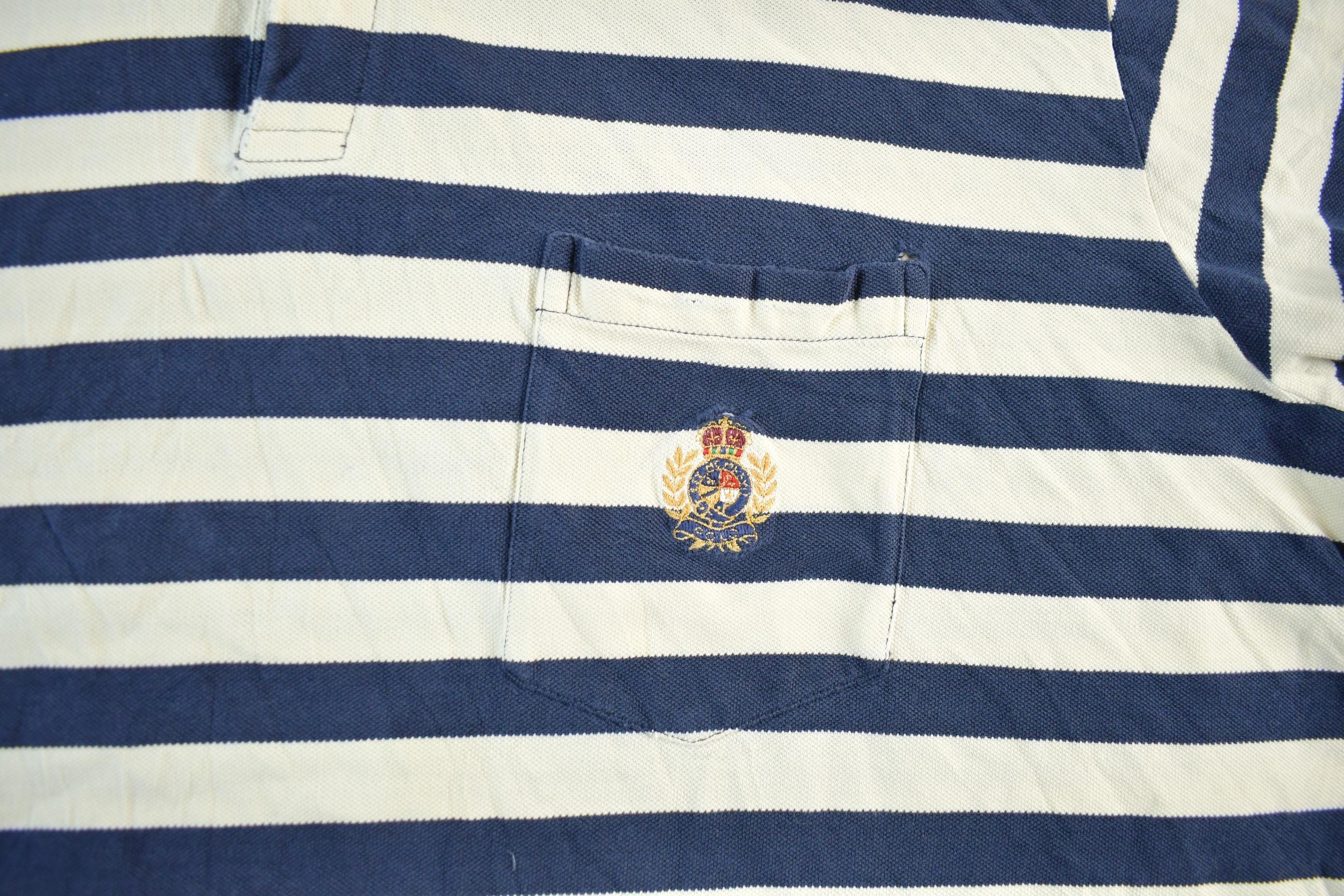 Vintage 1990s Polo Ralph Lauren Striped Polo Shirt Men's XL - Image 4