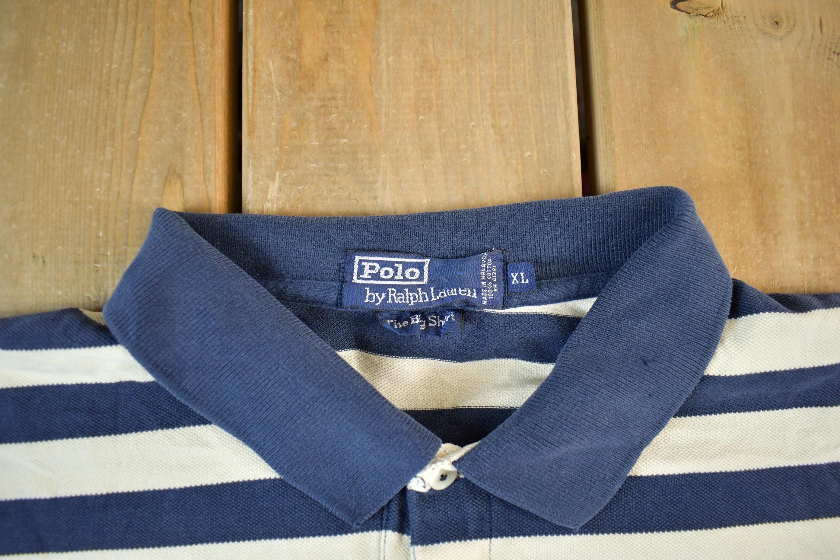 Vintage 1990s Polo Ralph Lauren Striped Polo Shirt Men's XL - Image 5