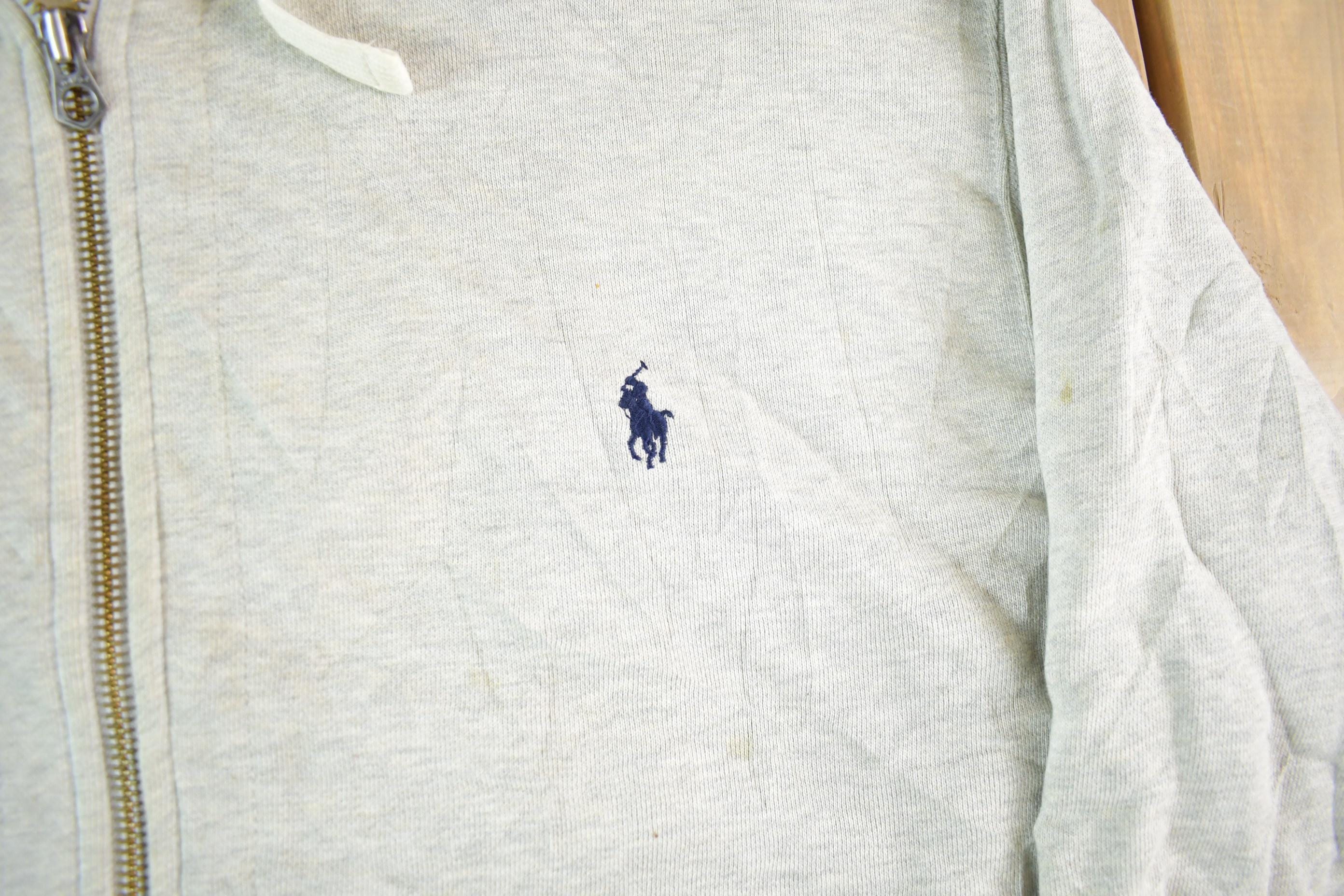 Vintage 1990s Polo Ralph Lauren Thermal Lined Full Zip Hoodie Men's XL Tall - Image 4