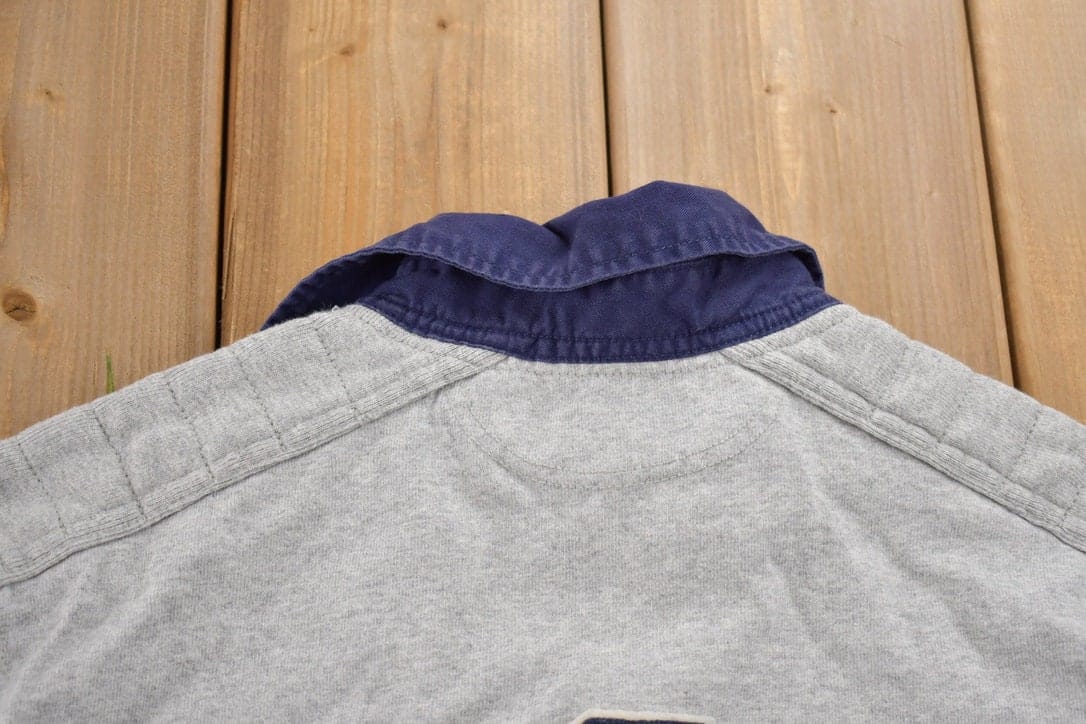 Vintage 1990s Polo Ralph Lauren USA Flag Embroidered Rugby Sweatshirt Men's Medium - Image 5