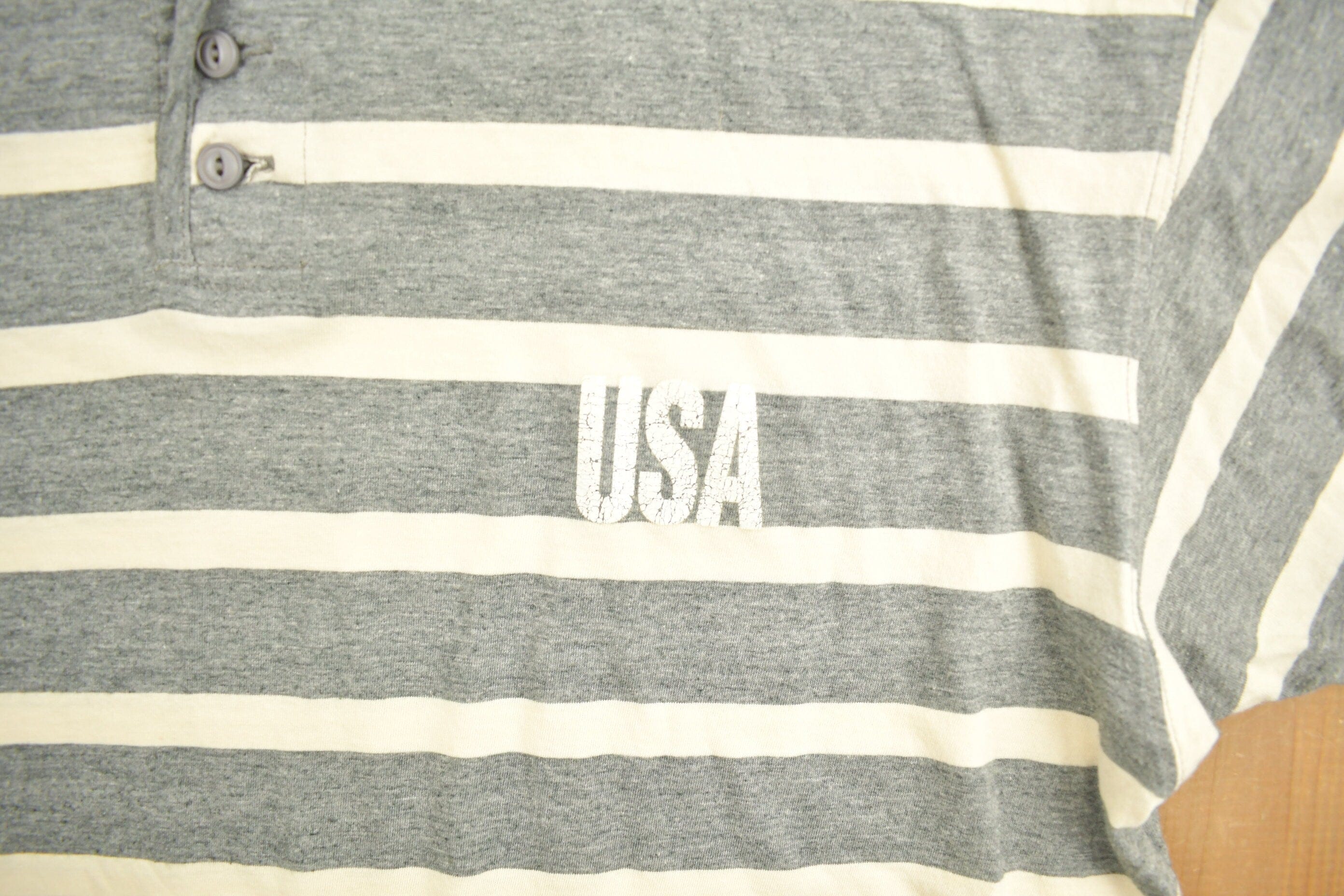 Vintage 1990s Polo Sport Ralph Lauren Striped Henley T-Shirt Men's Large - Image 3