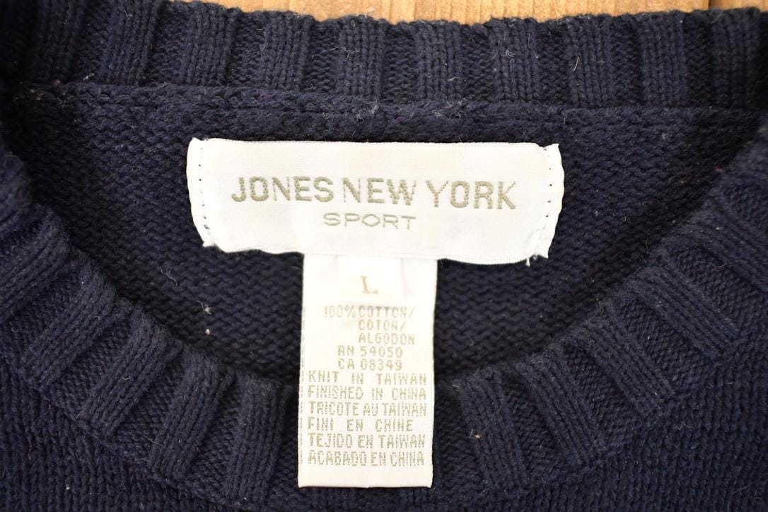 Vintage 1990s Poppy Print Jones New York Sport Knit Crewneck Sweater Women's L - Image 4