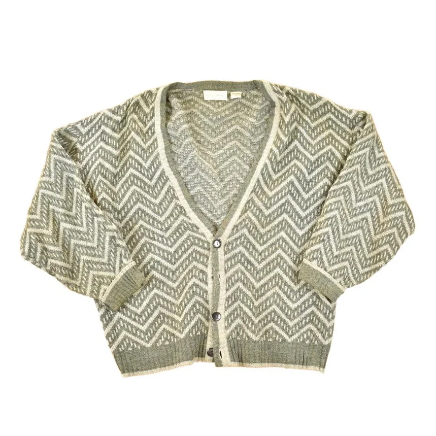 Vintage 1990s Potomac Connection Abstract Knit Cardigan Sweater Mens L