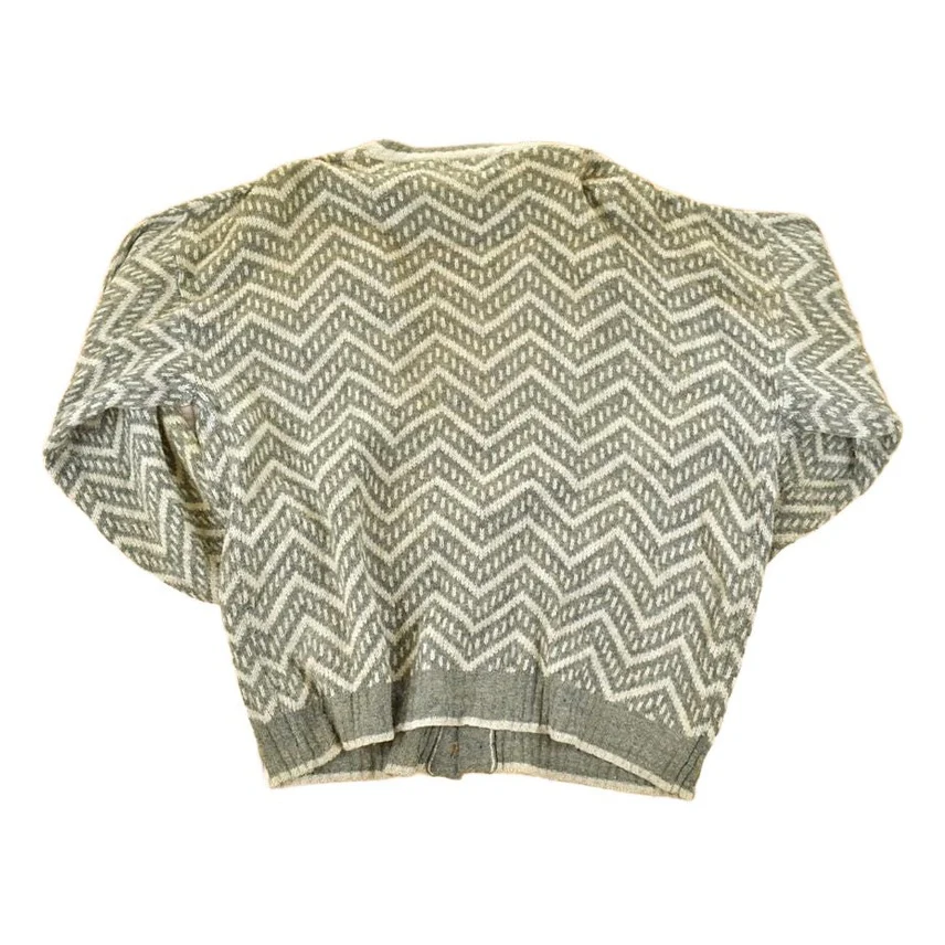 Vintage 1990s Potomac Connection Abstract Knit Cardigan Sweater Mens L - Image 2