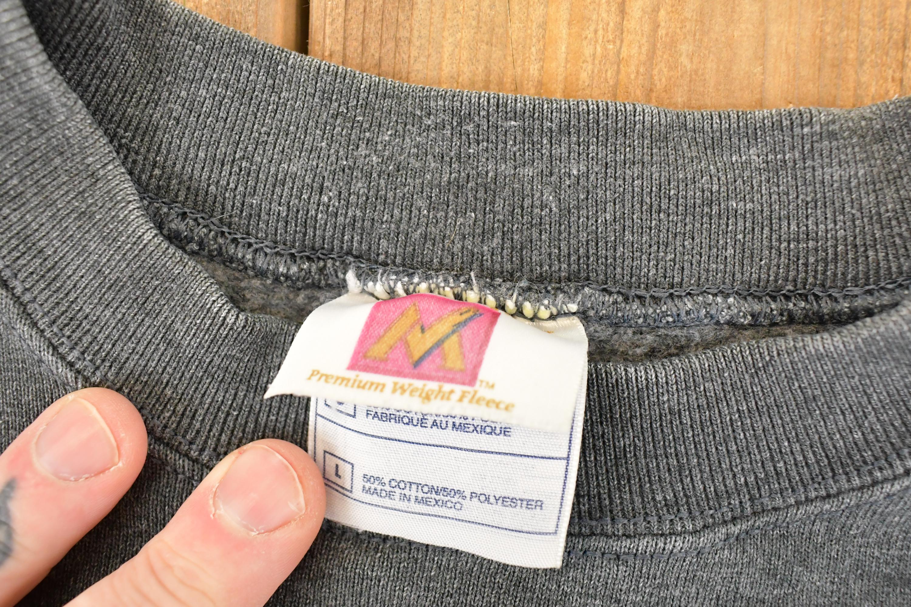 Vintage 1990s Premium Weight Fleece Blank Crewneck Sweatshirt Mens L - Image 3