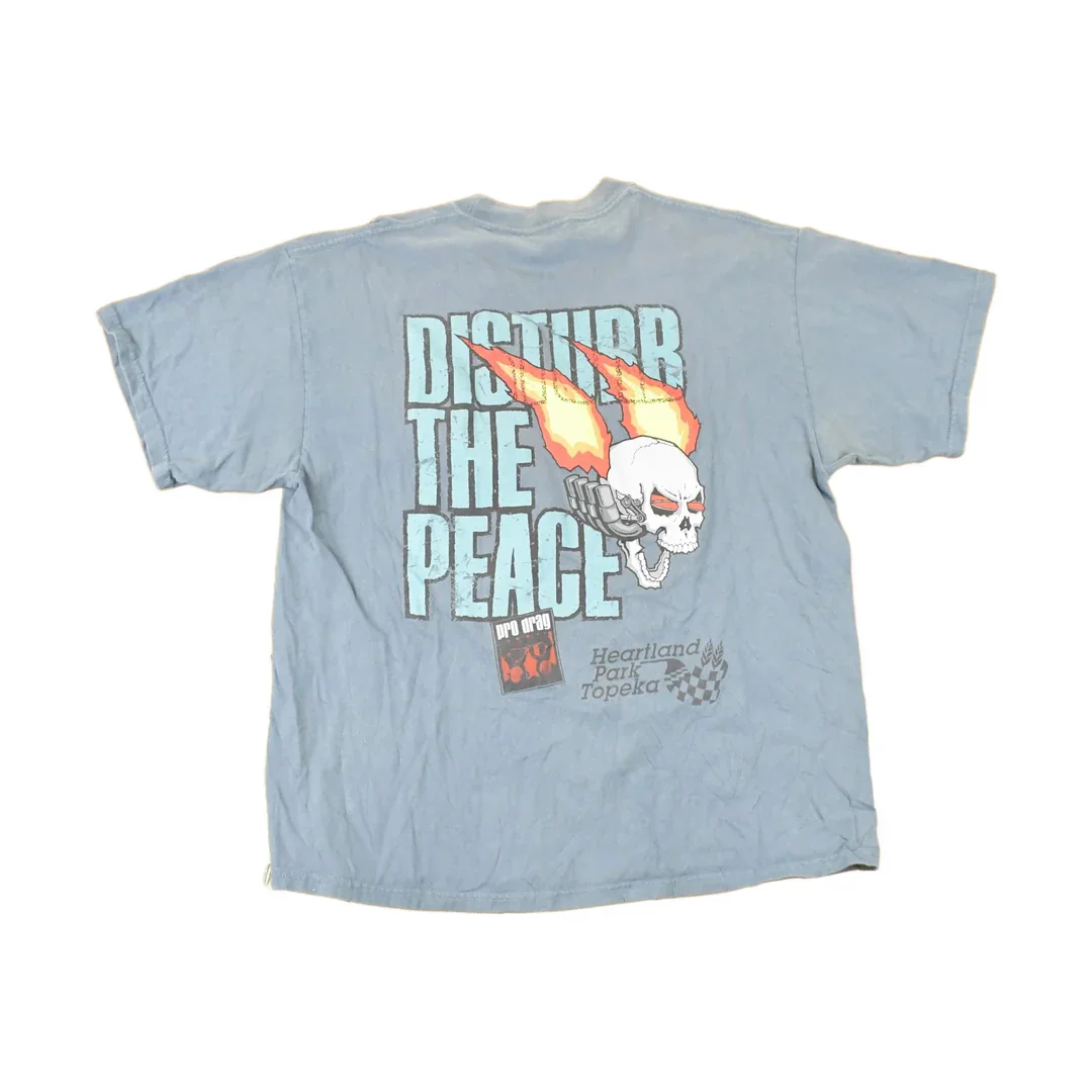 Vintage 1990s Pro Drag Disturb The Peace Souvenir Racing T-Shirt Men's L