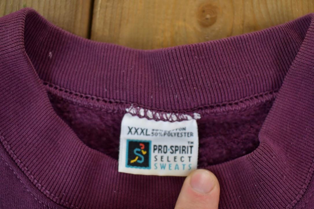 Vintage 1990s Pro Spirit Blank Crewneck Sweatshirt Men's 2XL - Image 3