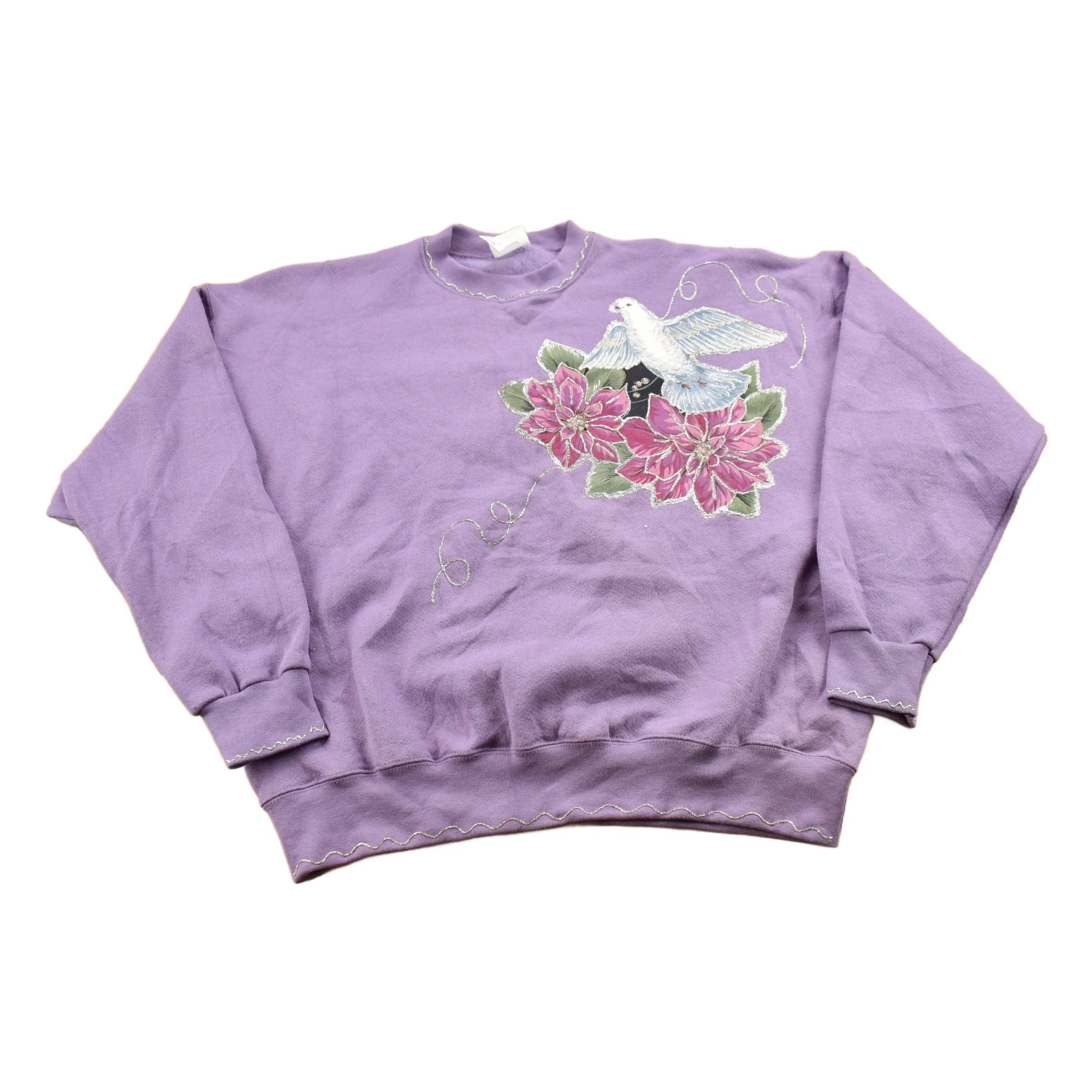 Vintage 1990s Pro Spirit Dove Theme Crewneck Sweater Women's XL