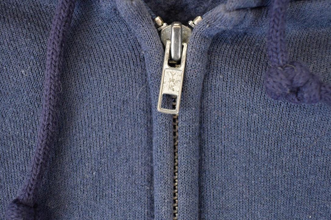 Vintage 1990s Pro Spirit Zip Up Blank Hoodie Sweatshirt Men's L - Image 4