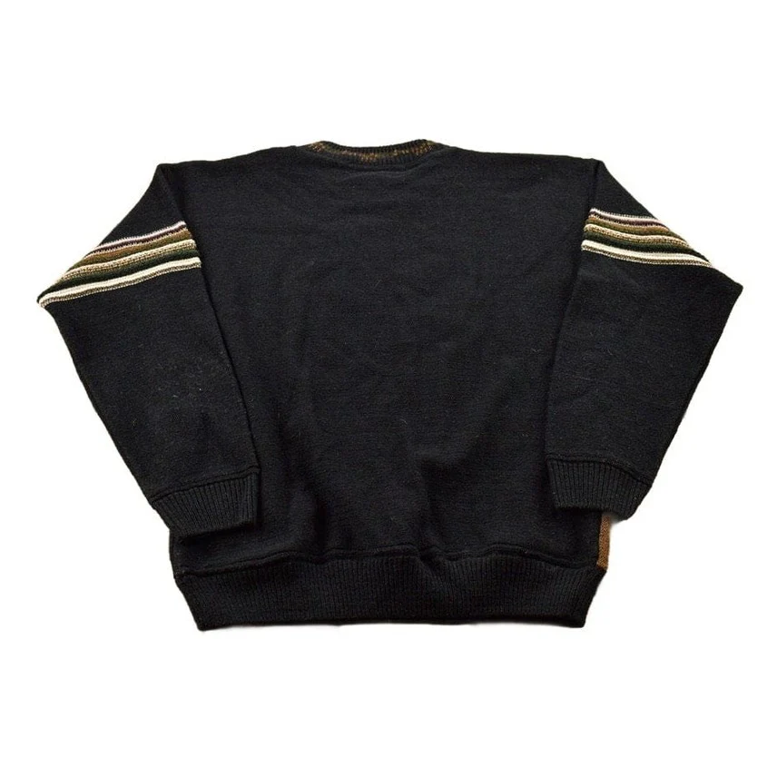 Vintage 1990s Protege Knitted Crewneck Sweater 3D Pattern Men's Medium - Image 2