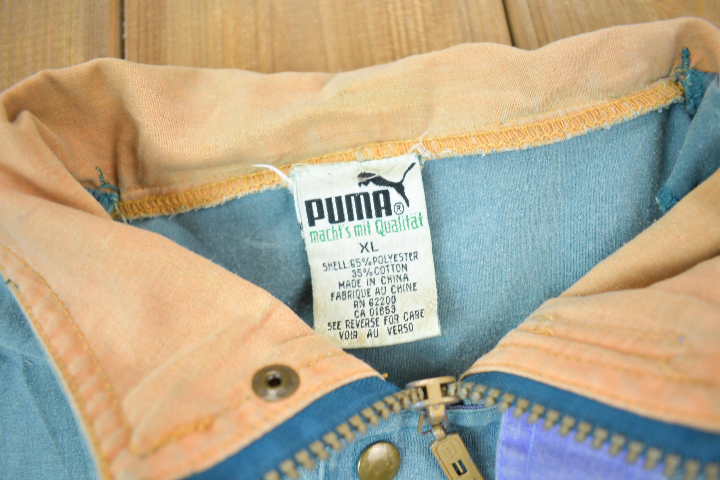Vintage 1990s Puma Embroidered Sun Faded Windbreaker Jacket Size XL Men's XL - Image 5
