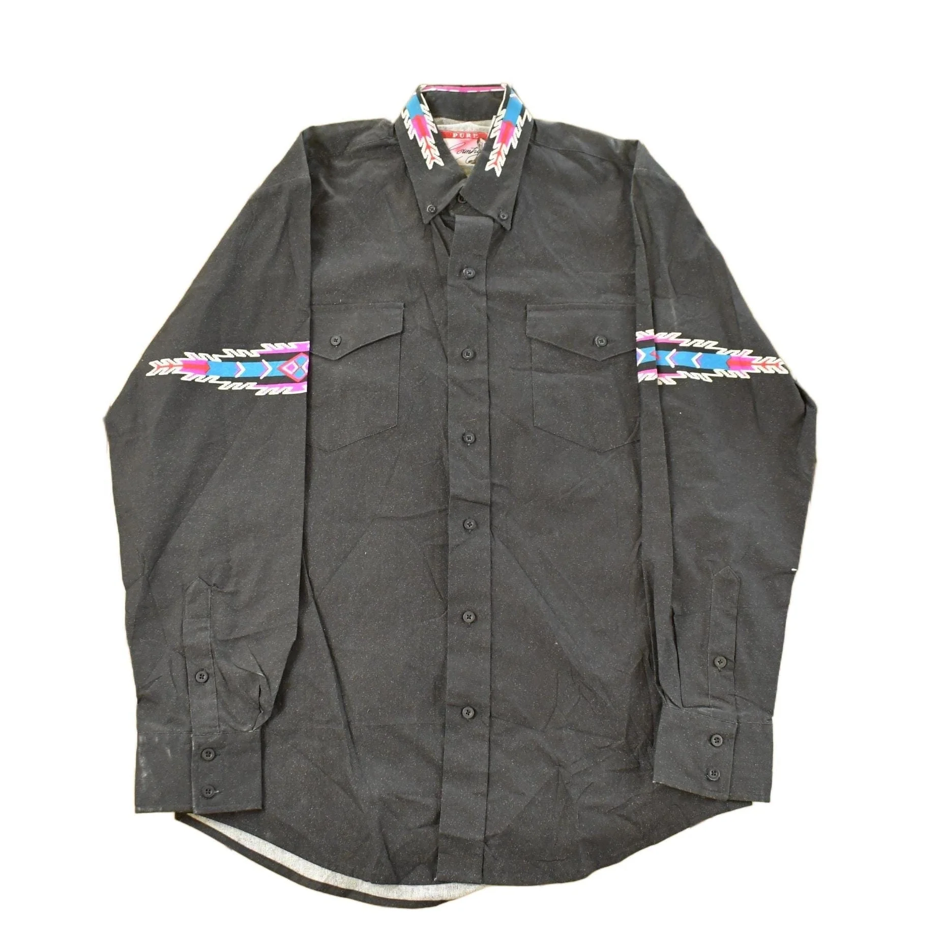Vintage 1990s Pure Country Aztec Western Button Up Shirt Men's Medium
