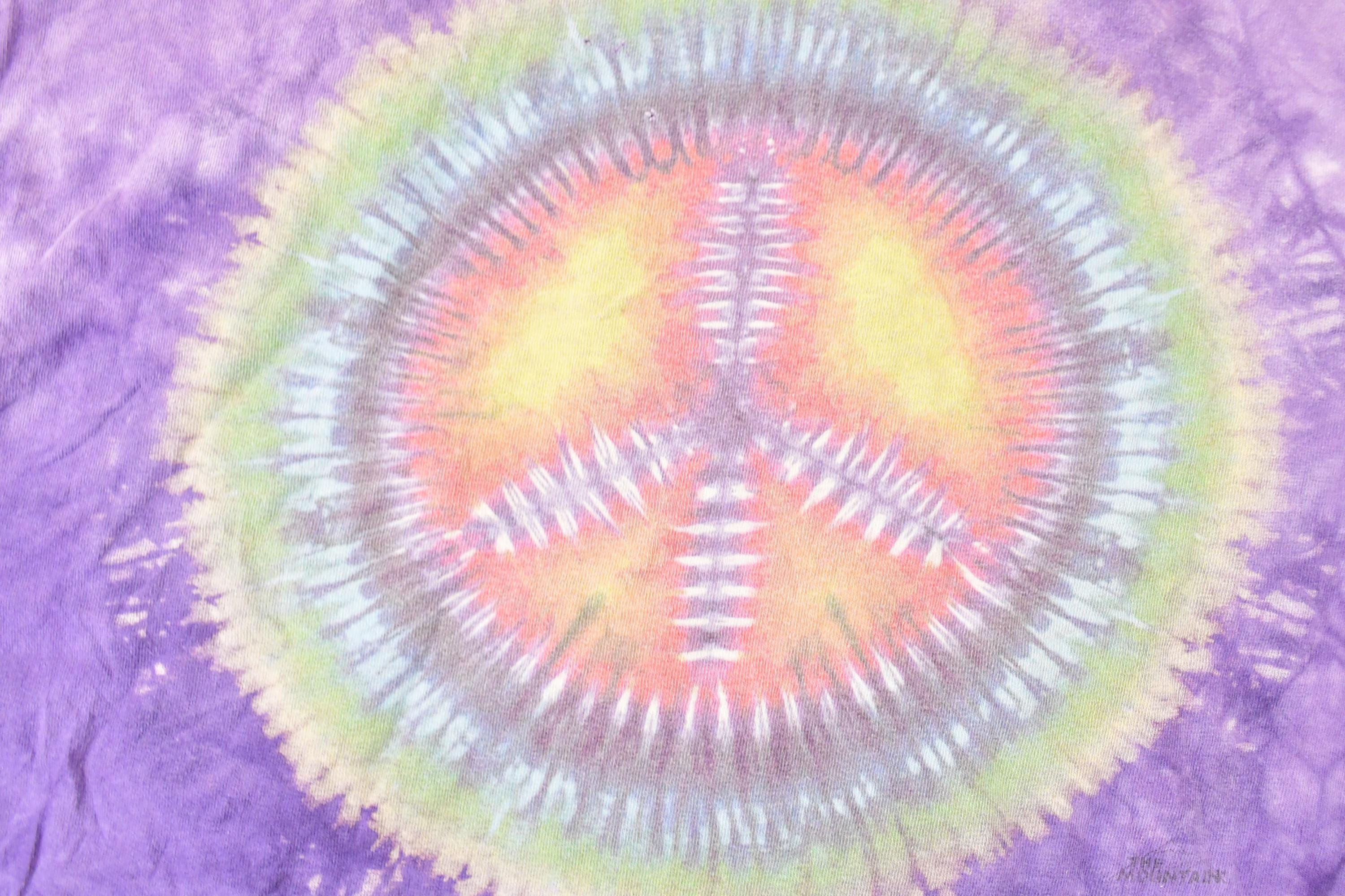 Vintage 1990s Purple Tye Dye Peace Sign Souvenir Travel T-Shirt Men's XL - Image 3