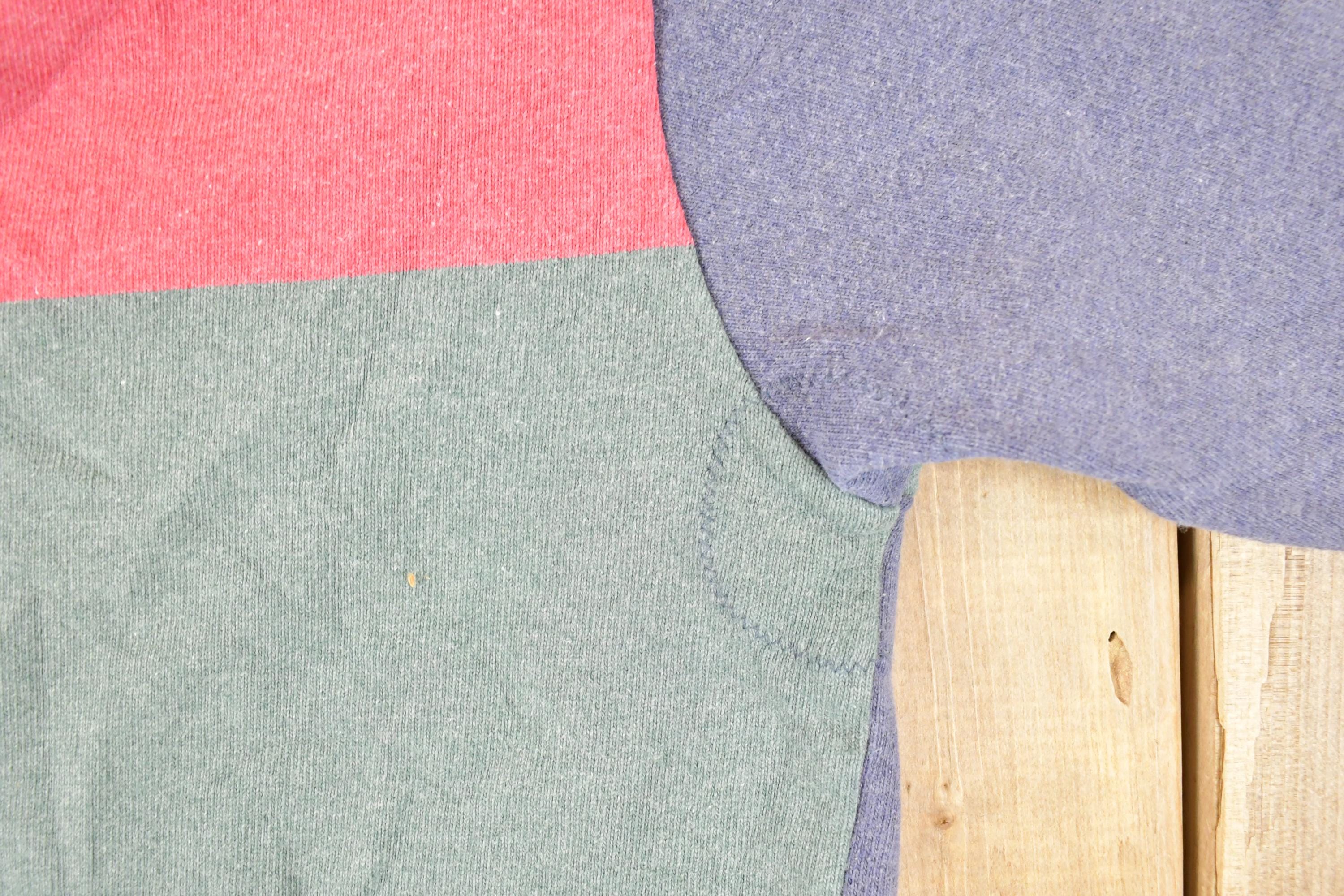 Vintage 1990s Quarter Button Barbarian Colour Block Button Up Rugby Shirt Men's L - Image 4