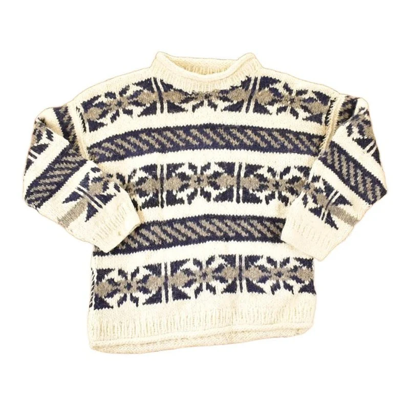 Vintage 1990s Quichua Maqui Wool Knit Crewneck Sweater Women's L
