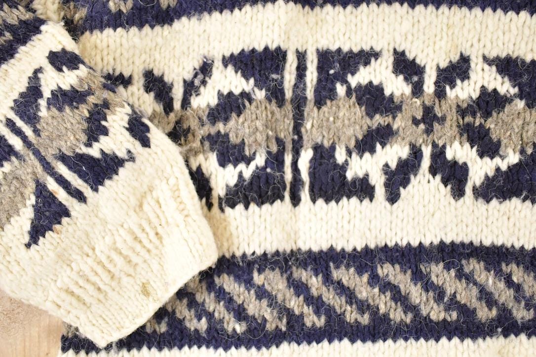 Vintage 1990s Quichua Maqui Wool Knit Crewneck Sweater Women's L - Image 3