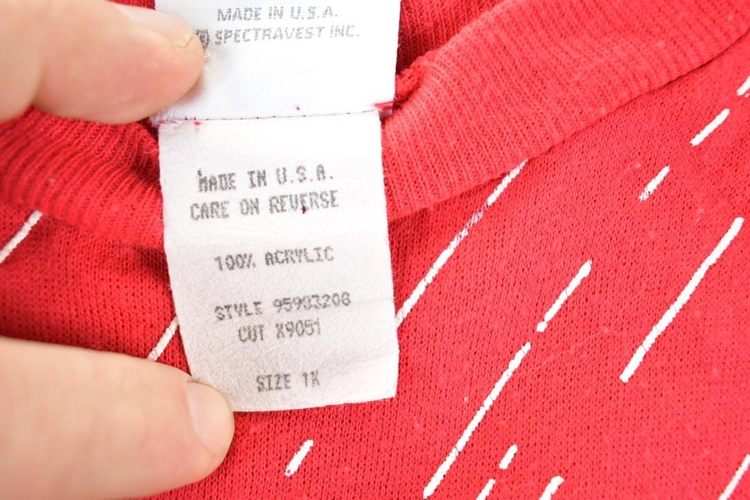 Vintage 1990s Rainy Christmas AOP Crewneck Sweatshirt Mens L - Image 6