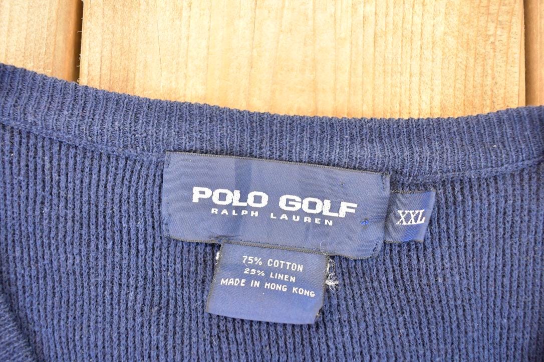 Vintage 1990s Ralph Lauren Polo Golf Knit V Neck Sweater Vest Men's L - Image 4
