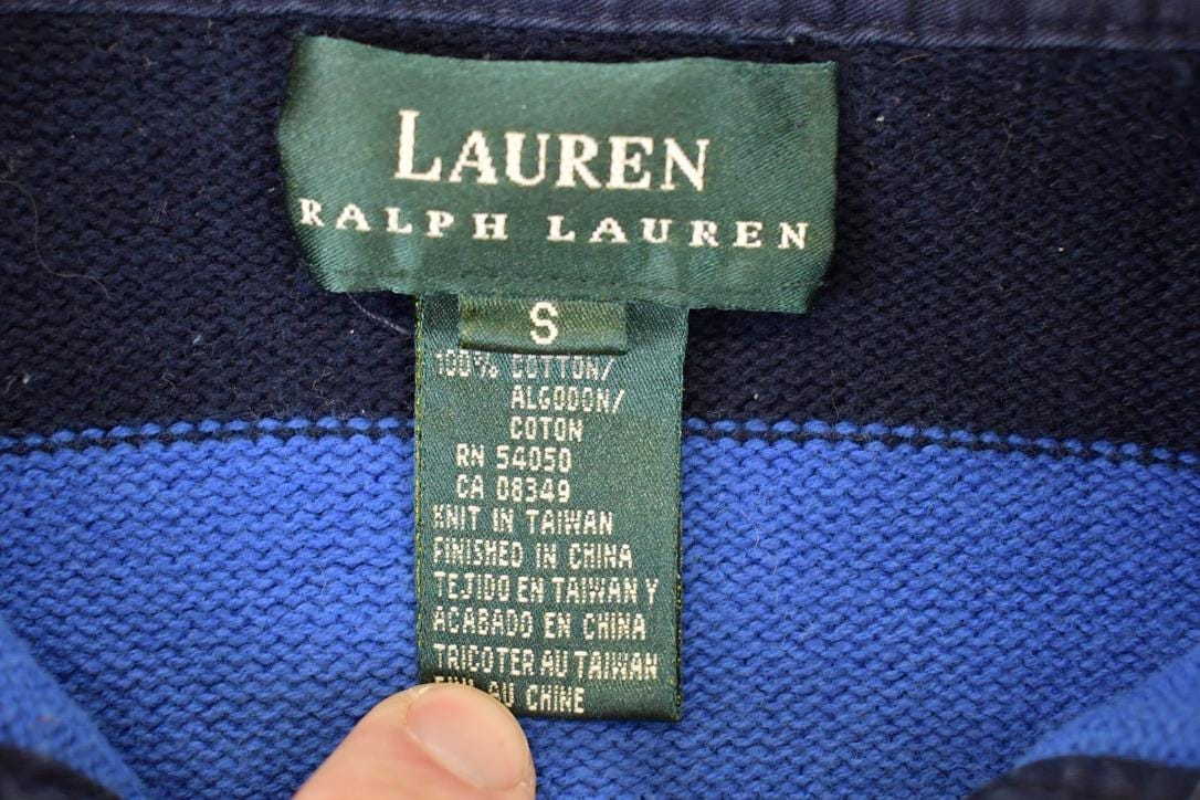 Vintage 1990s Ralph Lauren Quarter Button Knit Crewneck Sweater Men's S - Image 4