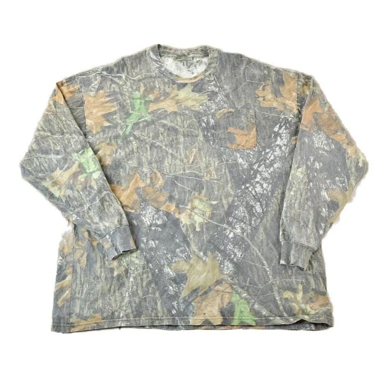 Vintage 1990s Realtree Camo Jerzees Outdoor Souvenir Pocket Crewneck Sweatshirt Made In USA Men's XL