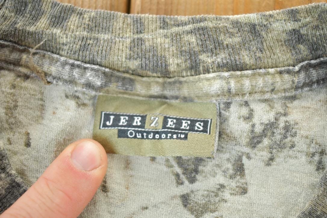 Vintage 1990s Realtree Jerzees Outdoor Souvenir Turtleneck Sweatshirt Made In USA Men's Large - Image 3