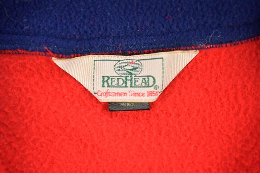 Vintage 1990s Red Head Quarter Zip Fleece Sweater Men's 2XL - Image 3