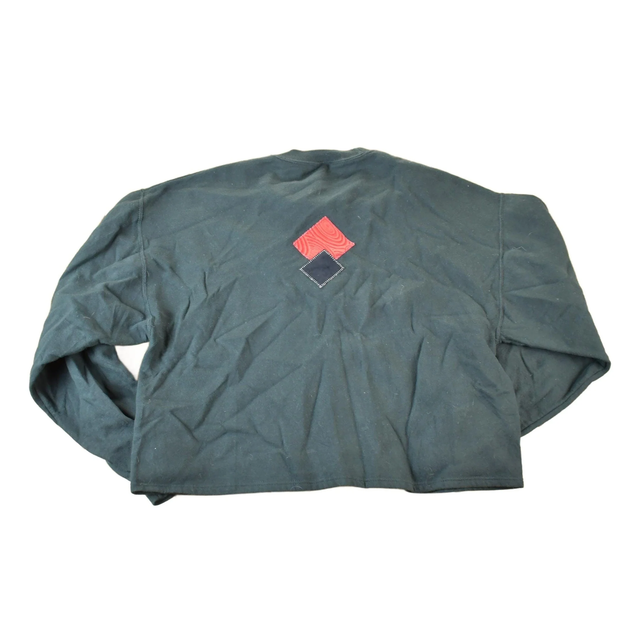 Vintage 1990s Red Square Button Up Crewneck Sweatshirt Womens L - Image 2