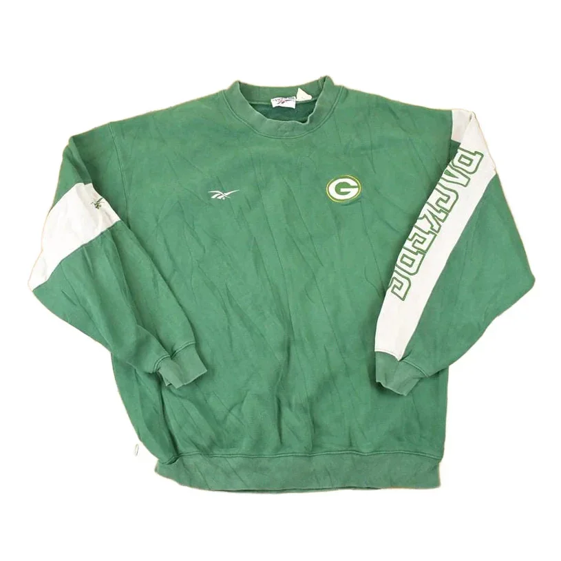 Vintage 1990s Reebok Green Bay Packers NFL Crewneck Sweatshirt Mens XL