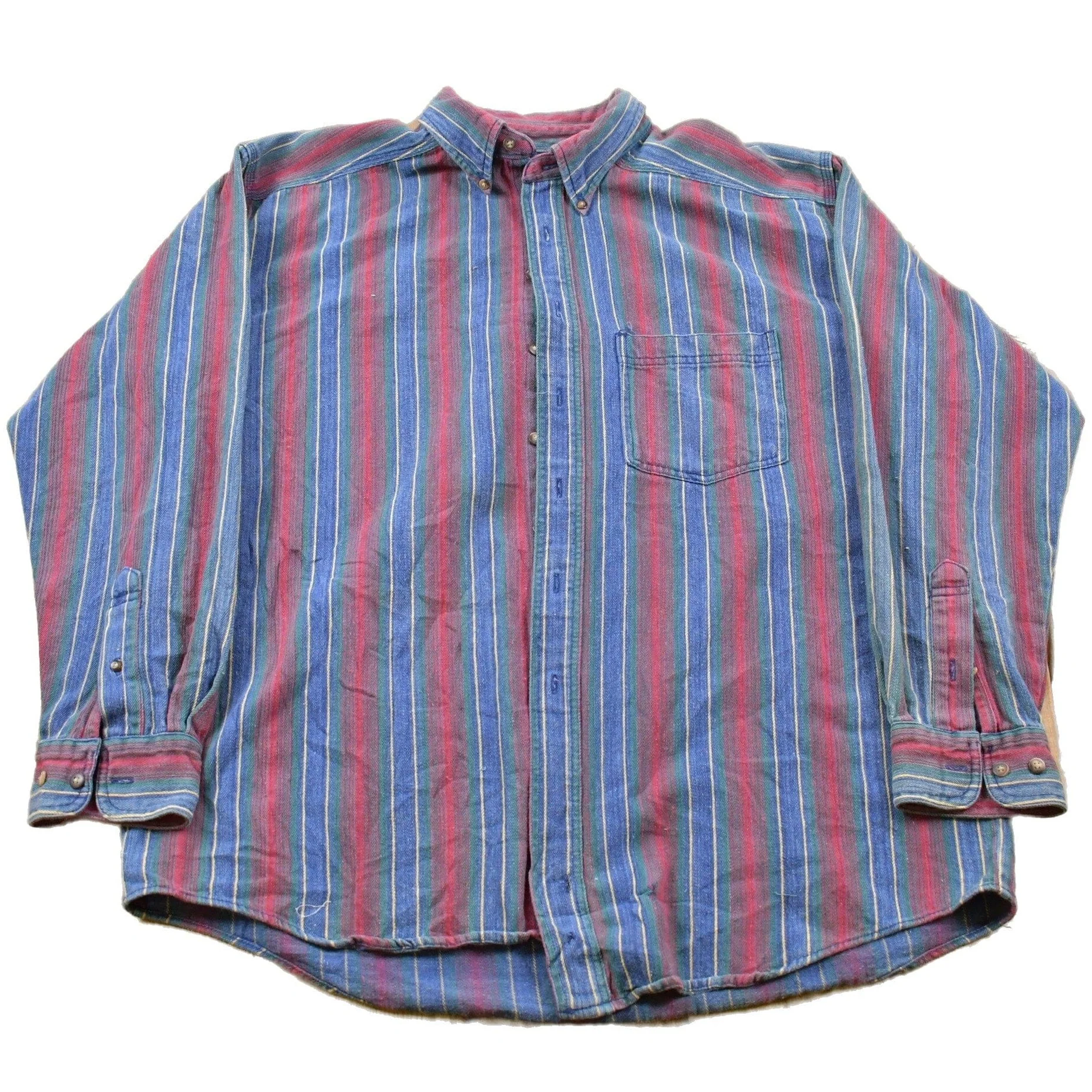 Vintage 1990s Review By Baxter Striped Button Up Shirt Men's Large