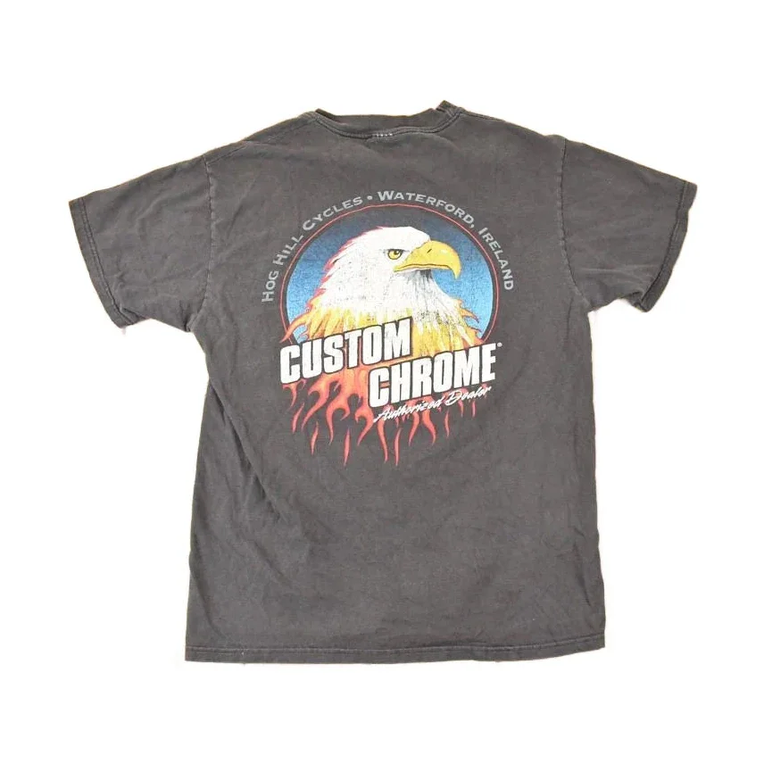 Vintage 1990s Revtech Custom Chrome Bald Eagle Motorcycle Souvenir T-Shirt Men's M